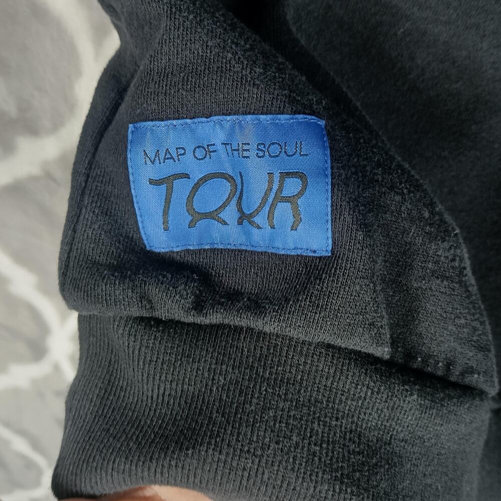 BTS Hoodie Sweatshirt Adult Large Black Pullover Map of the Soul Tour K-Pop - Picture 4 of 9